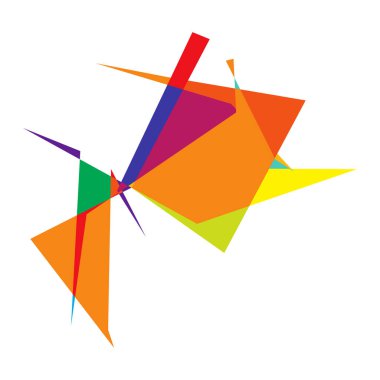 Sivri uçlu, yırtık, kırık, kıymık şeklinde, tasarım elementi. Rastgele geometrik, açısal soyut sanat