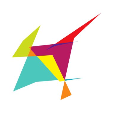 Sivri uçlu, yırtık, kırık, kıymık şeklinde, tasarım elementi. Rastgele geometrik, açısal soyut sanat