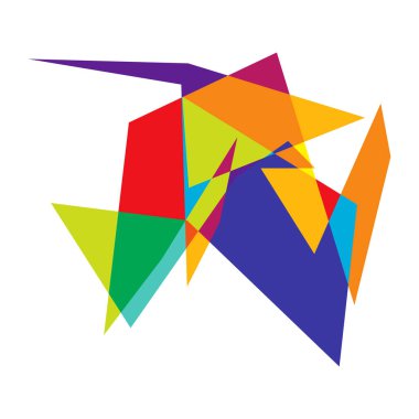 Sivri uçlu, yırtık, kırık, kıymık şeklinde, tasarım elementi. Rastgele geometrik, açısal soyut sanat