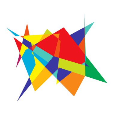 Sivri uçlu, yırtık, kırık, kıymık şeklinde, tasarım elementi. Rastgele geometrik, açısal soyut sanat