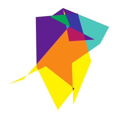 Sivri uçlu, yırtık, kırık, kıymık şeklinde, tasarım elementi. Rastgele geometrik, açısal soyut sanat