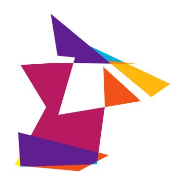 Sivri uçlu, yırtık, kırık, kıymık şeklinde, tasarım elementi. Rastgele geometrik, açısal soyut sanat