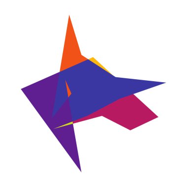 Sivri uçlu, yırtık, kırık, kıymık şeklinde, tasarım elementi. Rastgele geometrik, açısal soyut sanat