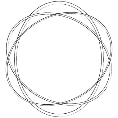 Çizim, karalama, yarım yamalak çirkin çizgiler daireler çiziyor. El çizimi kalem, kalem çizimi daireler stok vektör çizimi, klip- sanat grafikleri.