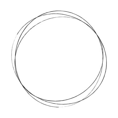 Çizim, karalama, yarım yamalak çirkin çizgiler daireler çiziyor. El çizimi kalem, kalem çizimi daireler stok vektör çizimi, klip- sanat grafikleri.