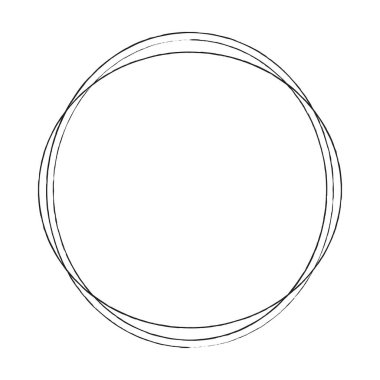 Çizim, karalama, yarım yamalak çirkin çizgiler daireler çiziyor. El çizimi kalem, kalem çizimi daireler stok vektör çizimi, klip- sanat grafikleri.