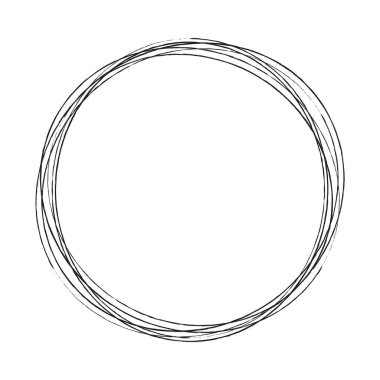 Çizim, karalama, yarım yamalak çirkin çizgiler daireler çiziyor. El çizimi kalem, kalem çizimi daireler stok vektör çizimi, klip- sanat grafikleri.