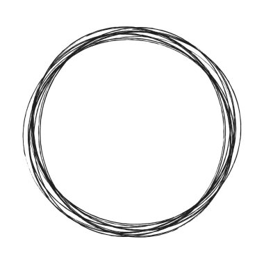 Çizim, karalama, yarım yamalak çirkin çizgiler daireler çiziyor. El çizimi kalem, kalem çizimi daireler stok vektör çizimi, klip- sanat grafikleri.