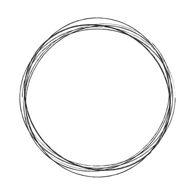 Çizim, karalama, yarım yamalak çirkin çizgiler daireler çiziyor. El çizimi kalem, kalem çizimi daireler stok vektör çizimi, klip- sanat grafikleri.