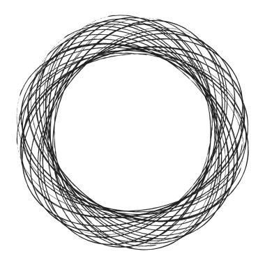 Çizim, karalama, yarım yamalak çirkin çizgiler daireler çiziyor. El çizimi kalem, kalem çizimi daireler stok vektör çizimi, klip- sanat grafikleri.