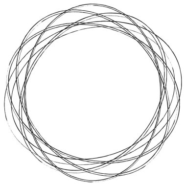 Çizim, karalama, yarım yamalak çirkin çizgiler daireler çiziyor. El çizimi kalem, kalem çizimi daireler stok vektör çizimi, klip- sanat grafikleri.