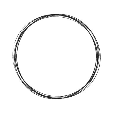 Çizim, karalama, yarım yamalak çirkin çizgiler daireler çiziyor. El çizimi kalem, kalem çizimi daireler stok vektör çizimi, klip- sanat grafikleri.