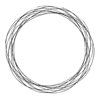 Çizim, karalama, yarım yamalak çirkin çizgiler daireler çiziyor. El çizimi kalem, kalem çizimi daireler stok vektör çizimi, klip- sanat grafikleri.