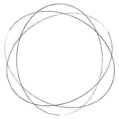 Çizim, karalama, yarım yamalak çirkin çizgiler daireler çiziyor. El çizimi kalem, kalem çizimi daireler stok vektör çizimi, klip- sanat grafikleri.