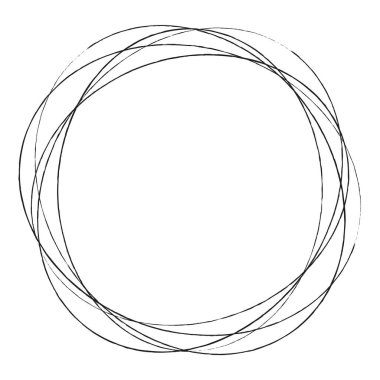 Çizim, karalama, yarım yamalak çirkin çizgiler daireler çiziyor. El çizimi kalem, kalem çizimi daireler stok vektör çizimi, klip- sanat grafikleri.