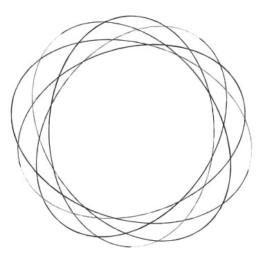 Çizim, karalama, yarım yamalak çirkin çizgiler daireler çiziyor. El çizimi kalem, kalem çizimi daireler stok vektör çizimi, klip- sanat grafikleri.