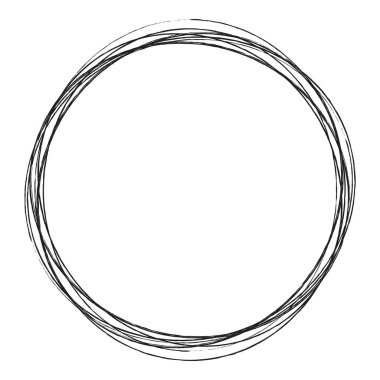 Çizim, karalama, yarım yamalak çirkin çizgiler daireler çiziyor. El çizimi kalem, kalem çizimi daireler stok vektör çizimi, klip- sanat grafikleri.