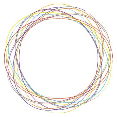 Çizim, karalama, yarım yamalak çirkin çizgiler daireler çiziyor. El çizimi kalem, kalem çizimi daireler stok vektör çizimi, klip- sanat grafikleri.