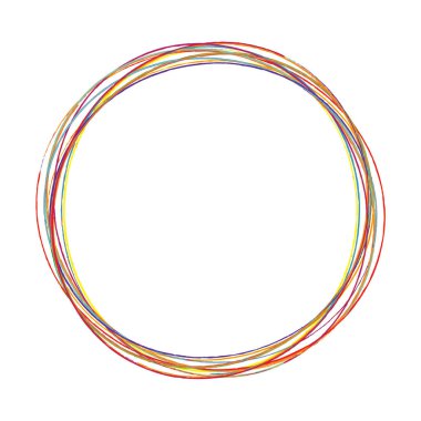 Çizim, karalama, yarım yamalak çirkin çizgiler daireler çiziyor. El çizimi kalem, kalem çizimi daireler stok vektör çizimi, klip- sanat grafikleri.