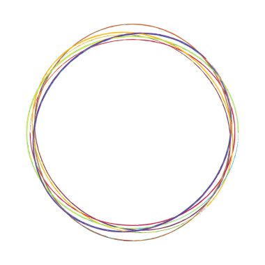 Çizim, karalama, yarım yamalak çirkin çizgiler daireler çiziyor. El çizimi kalem, kalem çizimi daireler stok vektör çizimi, klip- sanat grafikleri.