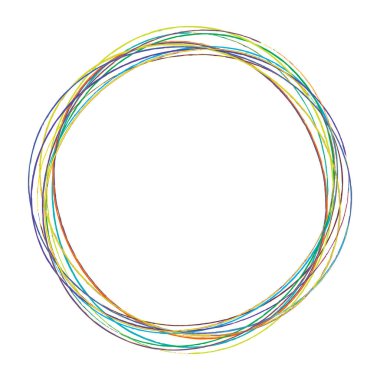 Çizim, karalama, yarım yamalak çirkin çizgiler daireler çiziyor. El çizimi kalem, kalem çizimi daireler stok vektör çizimi, klip- sanat grafikleri.