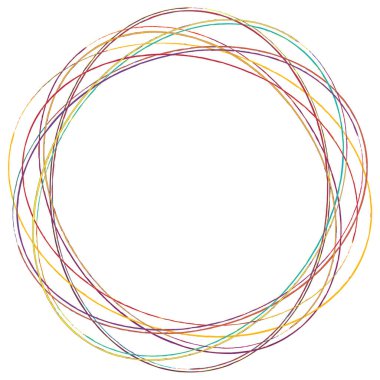 Çizim, karalama, yarım yamalak çirkin çizgiler daireler çiziyor. El çizimi kalem, kalem çizimi daireler stok vektör çizimi, klip- sanat grafikleri.