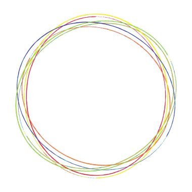 Çizim, karalama, yarım yamalak çirkin çizgiler daireler çiziyor. El çizimi kalem, kalem çizimi daireler stok vektör çizimi, klip- sanat grafikleri.