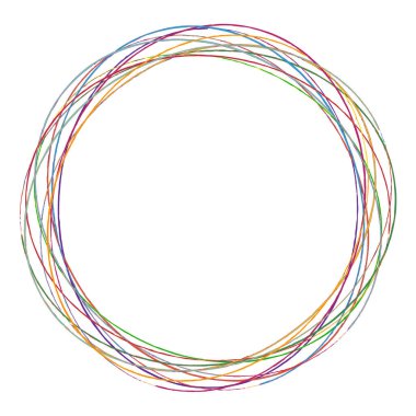 Çizim, karalama, yarım yamalak çirkin çizgiler daireler çiziyor. El çizimi kalem, kalem çizimi daireler stok vektör çizimi, klip- sanat grafikleri.