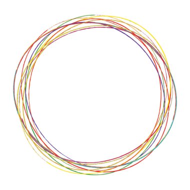 Çizim, karalama, yarım yamalak çirkin çizgiler daireler çiziyor. El çizimi kalem, kalem çizimi daireler stok vektör çizimi, klip- sanat grafikleri.