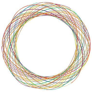 Çizim, karalama, yarım yamalak çirkin çizgiler daireler çiziyor. El çizimi kalem, kalem çizimi daireler stok vektör çizimi, klip- sanat grafikleri.