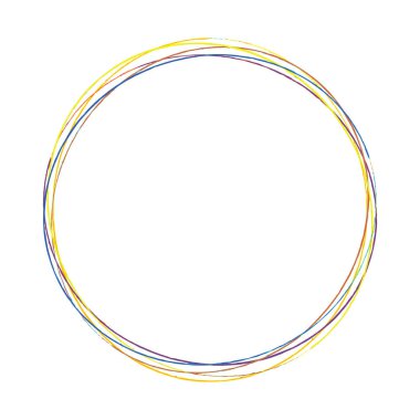 Çizim, karalama, yarım yamalak çirkin çizgiler daireler çiziyor. El çizimi kalem, kalem çizimi daireler stok vektör çizimi, klip- sanat grafikleri.