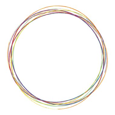 Çizim, karalama, yarım yamalak çirkin çizgiler daireler çiziyor. El çizimi kalem, kalem çizimi daireler stok vektör çizimi, klip- sanat grafikleri.