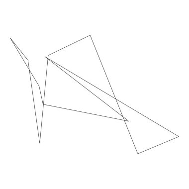 Sivri uçlu, yırtık, kırık, kıymık şeklinde, tasarım elementi. Rastgele geometrik, açısal soyut sanat