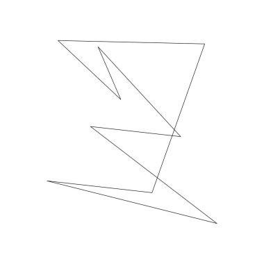 Sivri uçlu, yırtık, kırık, kıymık şeklinde, tasarım elementi. Rastgele geometrik, açısal soyut sanat