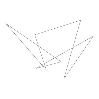 Sivri uçlu, yırtık, kırık, kıymık şeklinde, tasarım elementi. Rastgele geometrik, açısal soyut sanat
