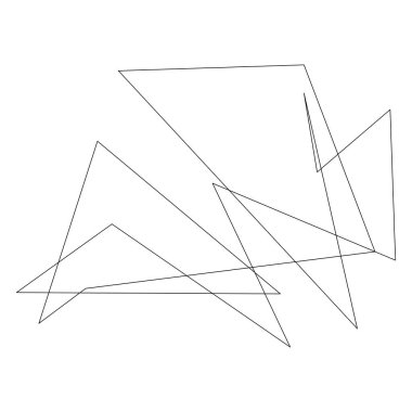 Sivri uçlu, yırtık, kırık, kıymık şeklinde, tasarım elementi. Rastgele geometrik, açısal soyut sanat