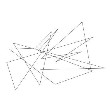 Sivri uçlu, yırtık, kırık, kıymık şeklinde, tasarım elementi. Rastgele geometrik, açısal soyut sanat