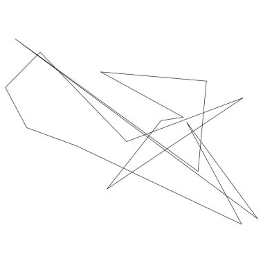 Sivri uçlu, yırtık, kırık, kıymık şeklinde, tasarım elementi. Rastgele geometrik, açısal soyut sanat