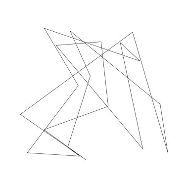 Sivri uçlu, yırtık, kırık, kıymık şeklinde, tasarım elementi. Rastgele geometrik, açısal soyut sanat