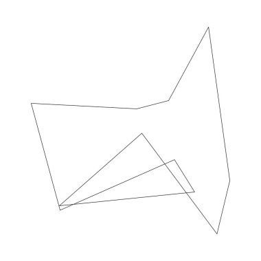 Sivri uçlu, yırtık, kırık, kıymık şeklinde, tasarım elementi. Rastgele geometrik, açısal soyut sanat