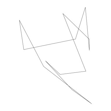 Sivri uçlu, yırtık, kırık, kıymık şeklinde, tasarım elementi. Rastgele geometrik, açısal soyut sanat