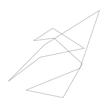 Sivri uçlu, yırtık, kırık, kıymık şeklinde, tasarım elementi. Rastgele geometrik, açısal soyut sanat