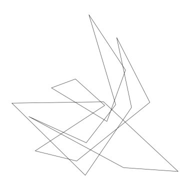 Sivri uçlu, yırtık, kırık, kıymık şeklinde, tasarım elementi. Rastgele geometrik, açısal soyut sanat