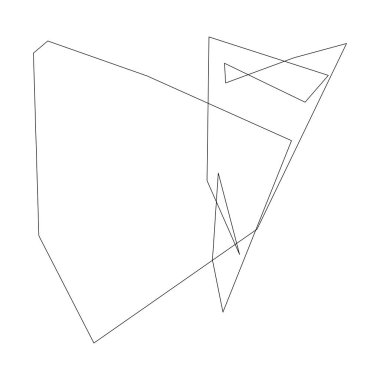 Sivri uçlu, yırtık, kırık, kıymık şeklinde, tasarım elementi. Rastgele geometrik, açısal soyut sanat