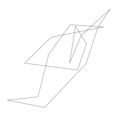 Sivri uçlu, yırtık, kırık, kıymık şeklinde, tasarım elementi. Rastgele geometrik, açısal soyut sanat