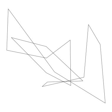 Sivri uçlu, yırtık, kırık, kıymık şeklinde, tasarım elementi. Rastgele geometrik, açısal soyut sanat