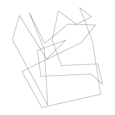 Sivri uçlu, yırtık, kırık, kıymık şeklinde, tasarım elementi. Rastgele geometrik, açısal soyut sanat