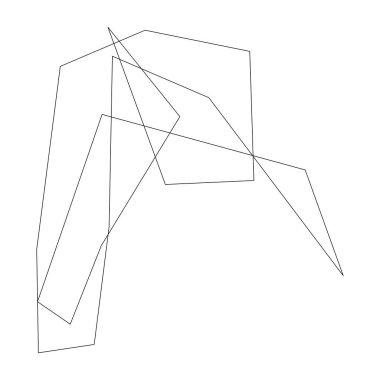 Sivri uçlu, yırtık, kırık, kıymık şeklinde, tasarım elementi. Rastgele geometrik, açısal soyut sanat