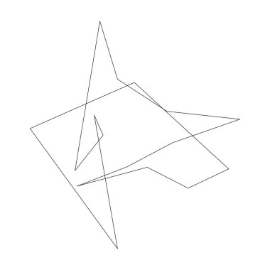 Sivri uçlu, yırtık, kırık, kıymık şeklinde, tasarım elementi. Rastgele geometrik, açısal soyut sanat