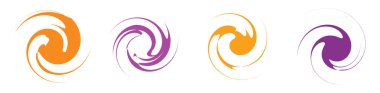 4 stok vektör illüstrasyonundan oluşan spiral, girdap ve girdap kümesi, klip- sanat grafikleri.